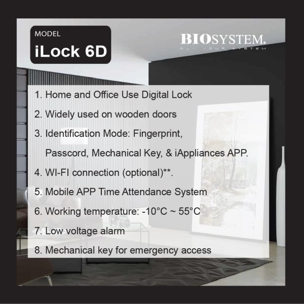 Biosystem iLock 6D Wooden Door Lock - Image 9